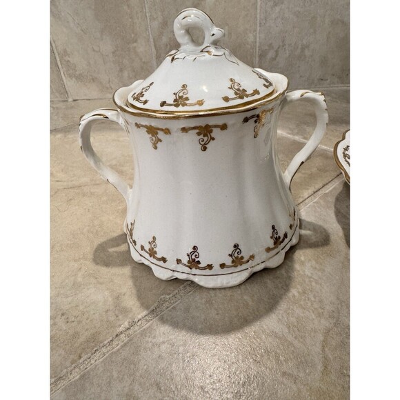 Antique Homer Laughlin Hudson Sugar Bowl And Butter Dish Set - Made In USA - Picture 2 of 12